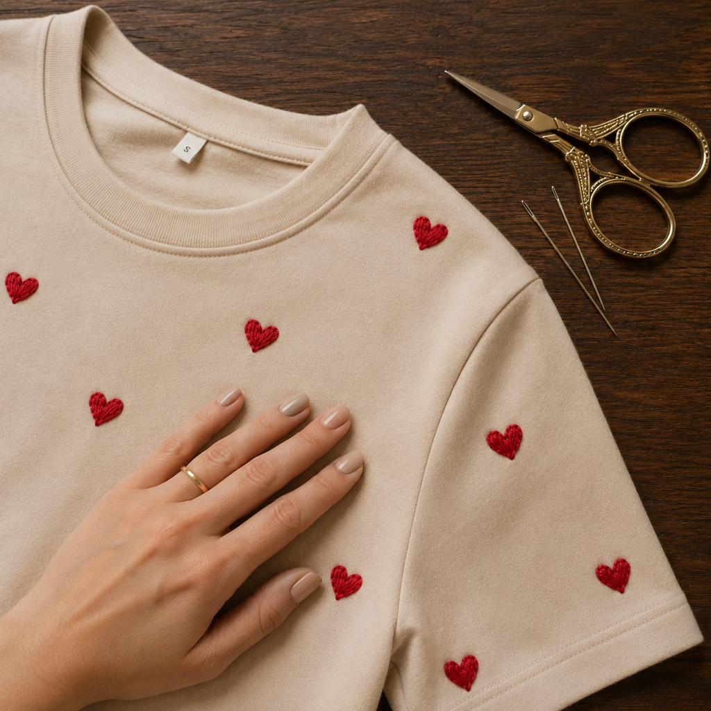 Heart Embroidery Tee