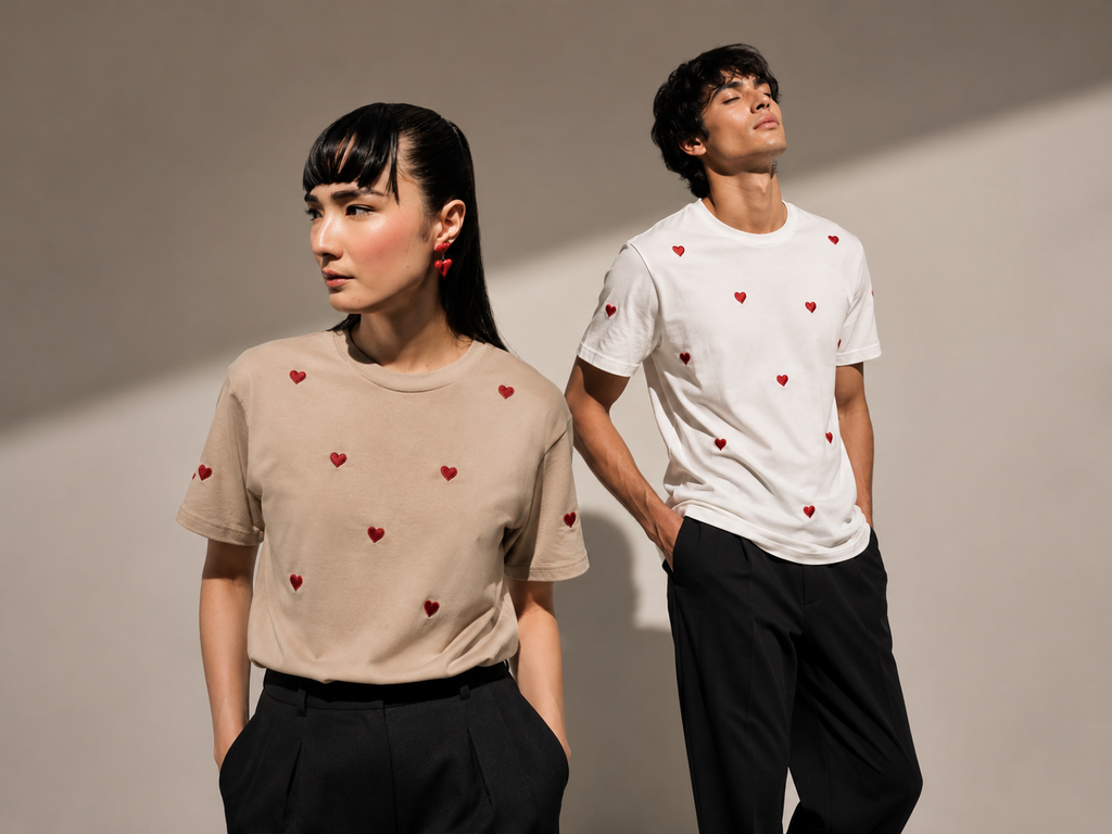 Heart Embroidery Tee