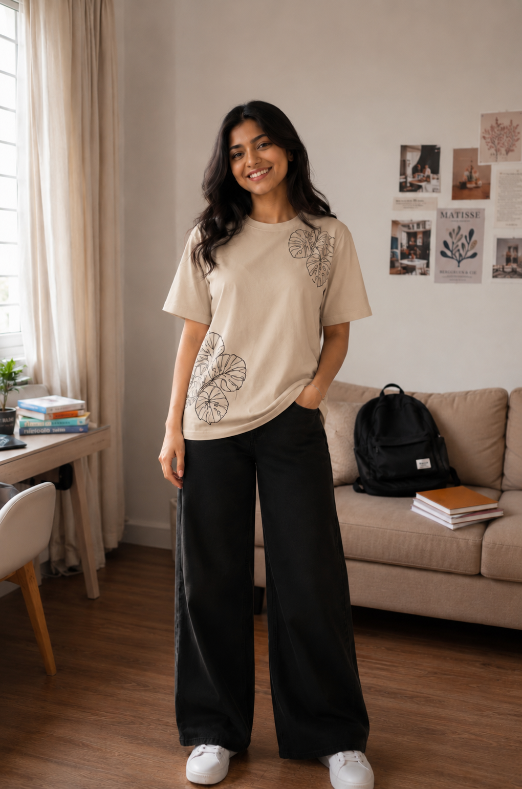 Leaf Embroidery Tee