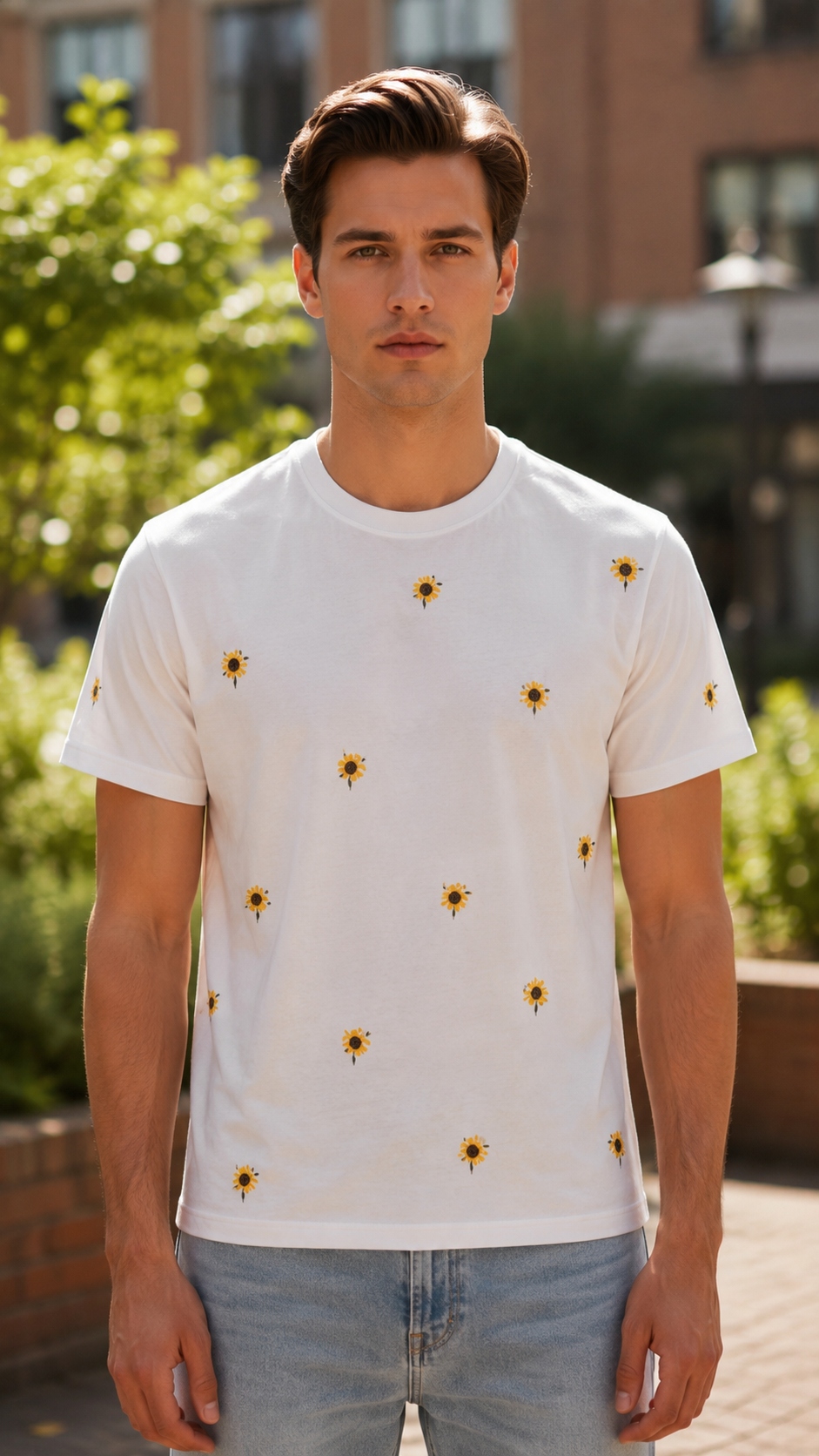 Sunflower Embroidery Tee