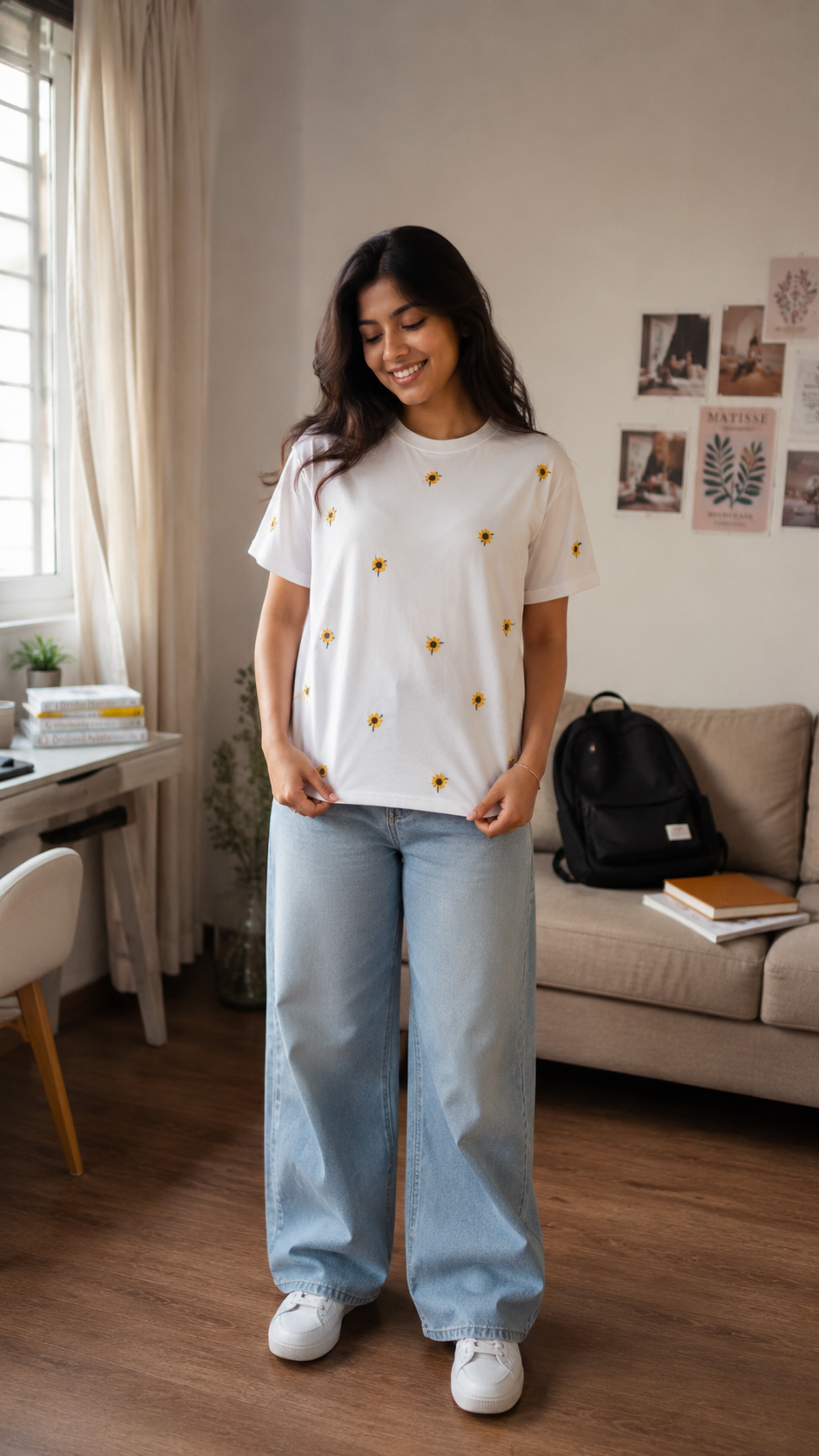 Sunflower Embroidery Tee