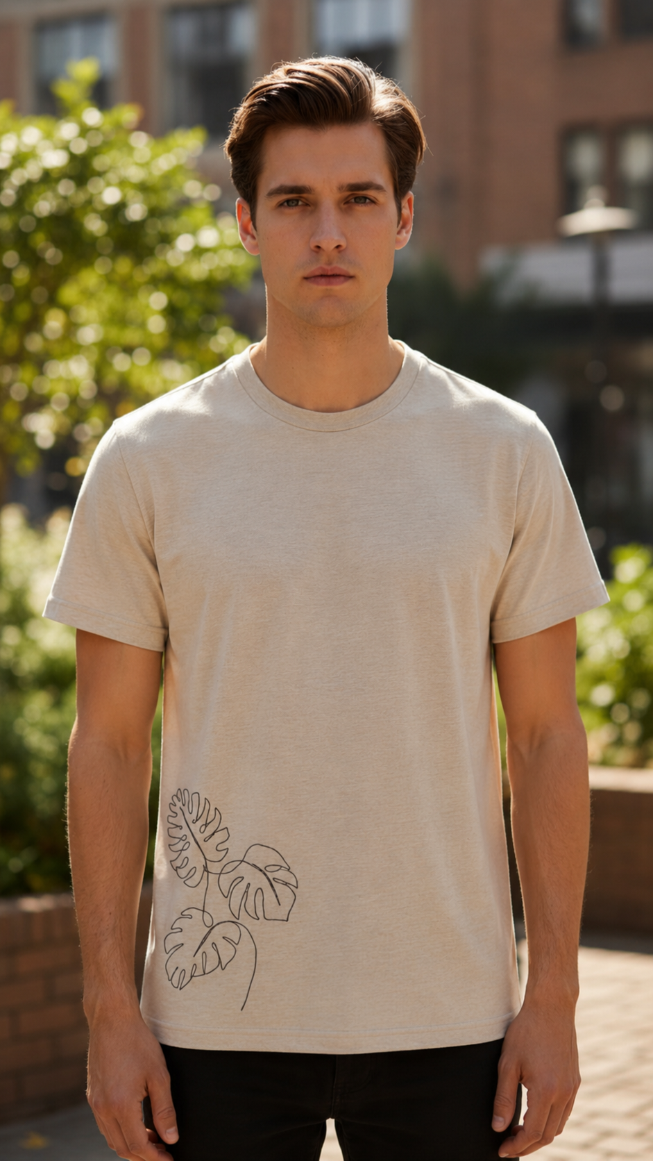 Leaf Embroidery Tee
