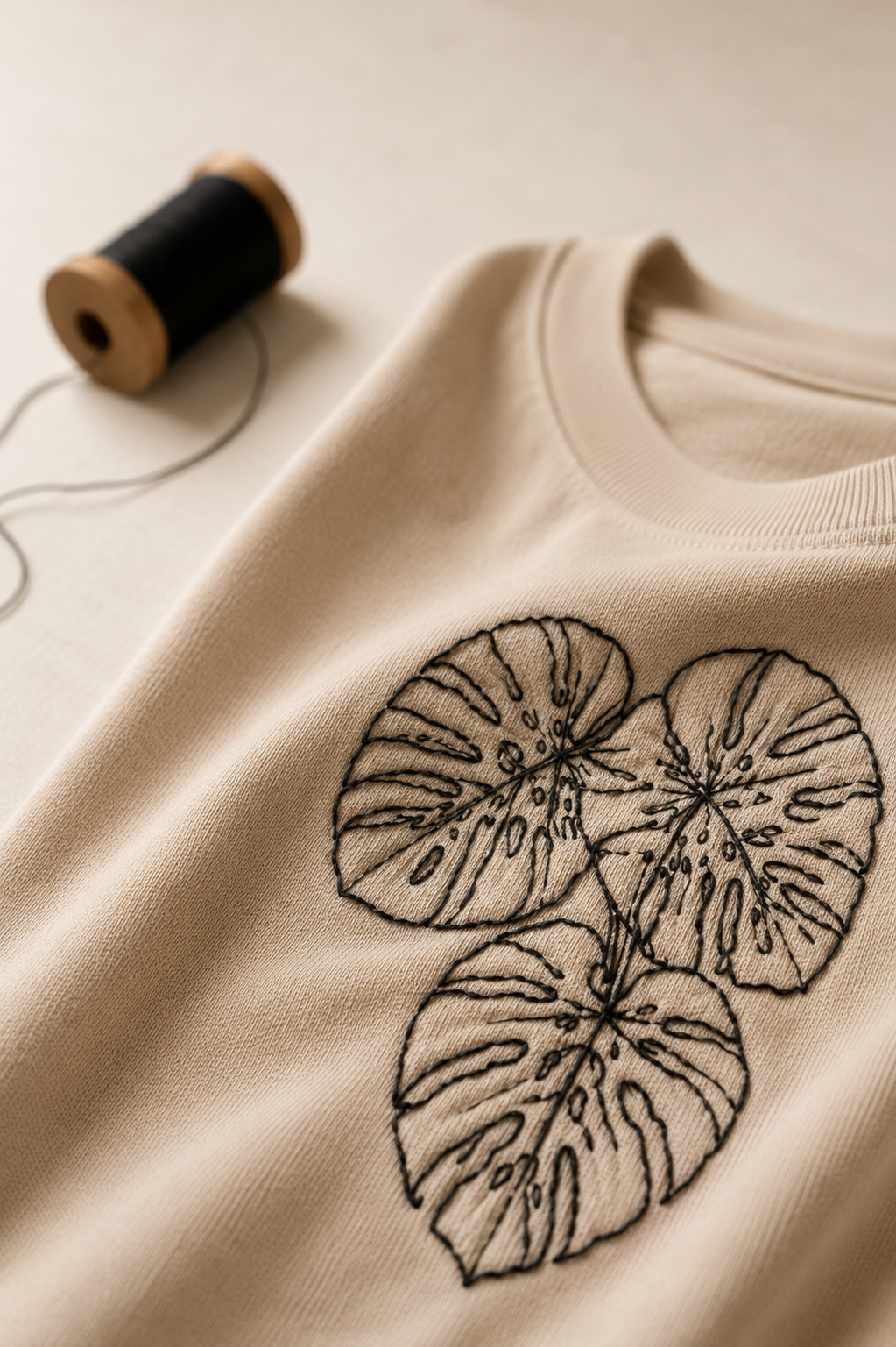 Leaf Embroidery Tee